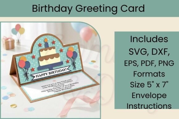 Download Birthday Card SVG, Pop Up Cake Design - Design Collection