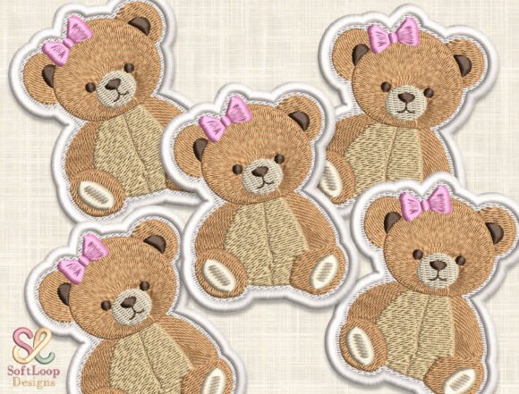 Download GIRL TEDDY BEAR Patch Embroidery Design - Design Collection
