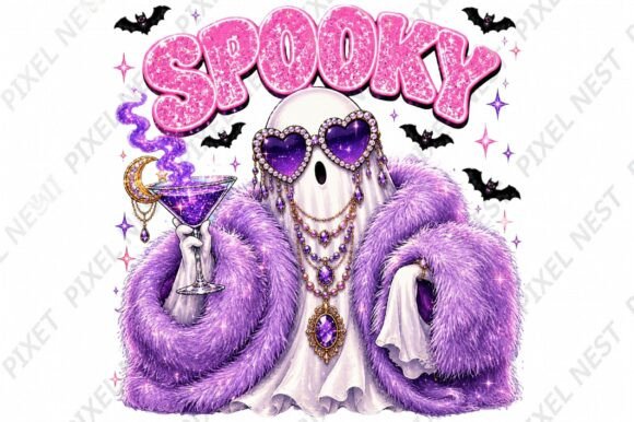 Download Spooky Glam Ghost PNG Design - Design Collection