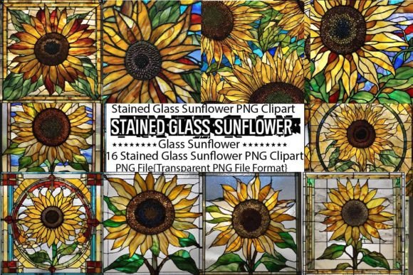 Download Stained Glass Sunflower Tumble Bundle - Premium Resources