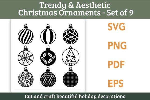 Download Christmas Ornament SVG Designs Set of 9 - Design Collection