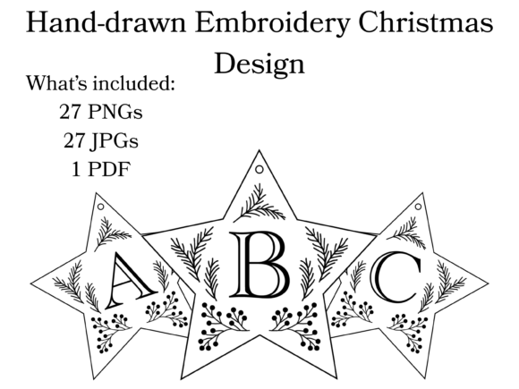 Download Hand-Drawn Christmas Embroidery Design - Design Collection