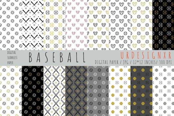 Download Digital Seamless Paper Baseball Design - Design Collection
