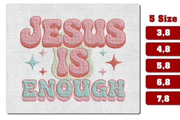 Download Jesus is Enough Embroidery Design PES - Design Collection