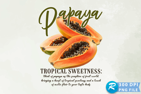 Download Papaya Tropical Sweetness PNG Design - Design Collection